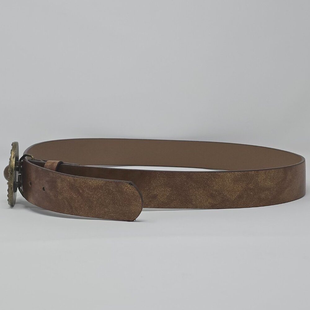 Guess Brown Boho Belt with Stone and Beaded Teardrop Buckle Size Large - Picture 5 of 11